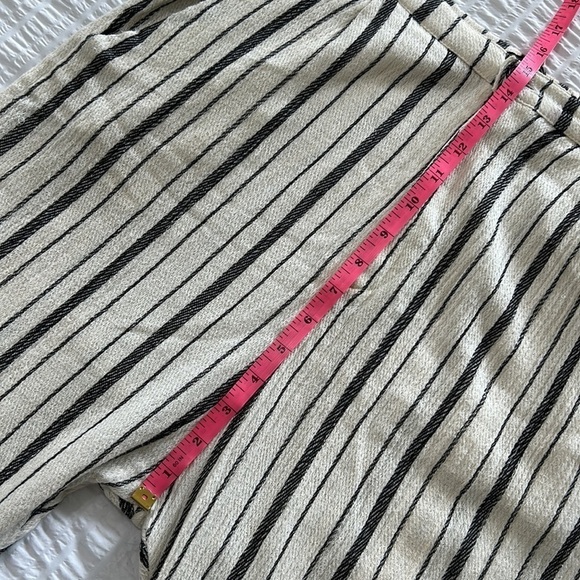 Zara TRF Womens Cotton Pants Cream Black Striped High Waisted Trousers Sz S New - Picture 14 of 17